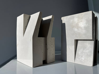 Artisan Quote Bookends - Handcrafted Concrete Decor