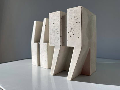 Artisan Quote Bookends - Handcrafted Concrete Decor