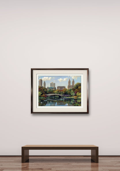 Central Park Bow Bridge Limited Edition Art Print by Alexander Chen