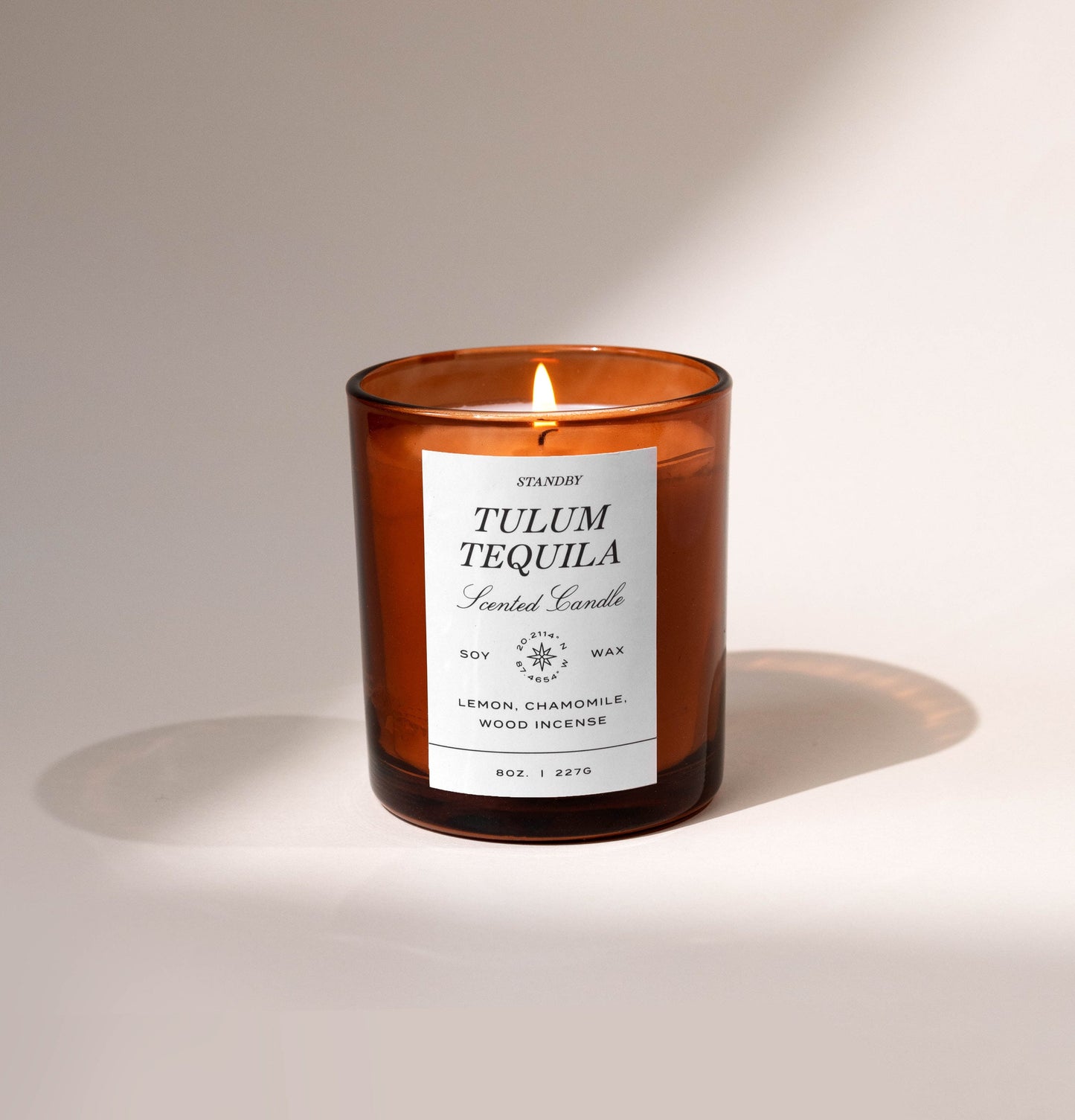 Tulum Escape Scented Candle with Lemon, Chamomile, and Wood Incense Notes