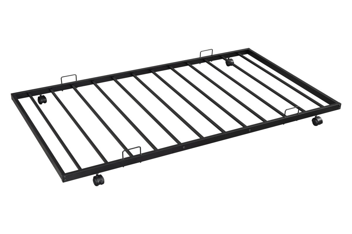 Black Metal Twin Daybed with Trundle and Slats