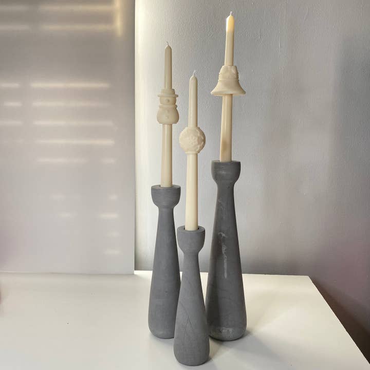 Architectural Trio Concrete Candle Holder Set