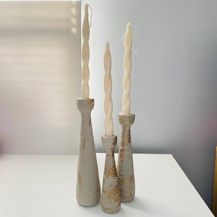 Architectural Trio Concrete Candle Holder Set