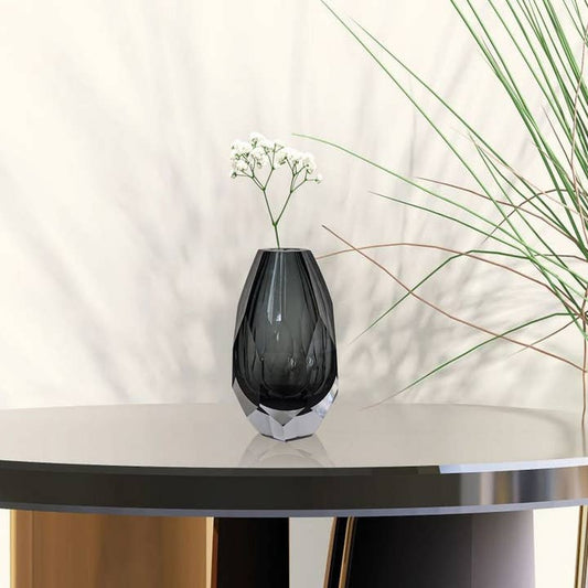 Radiant Prism Cut Glass Vase