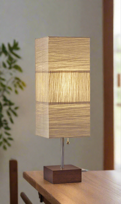 Sienna Glow Table Lamp with Walnut Base